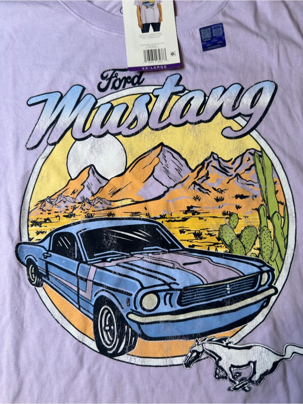 NWT Women's Official Ford Mustang Graphic Tee Lavender 2XL (C1) - Picture 2 of 5